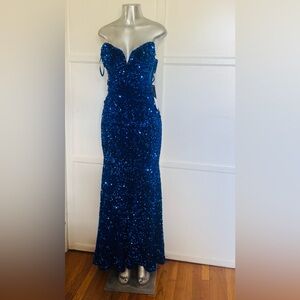 Cinderella Strapless Sequin Gown in Royal Blue